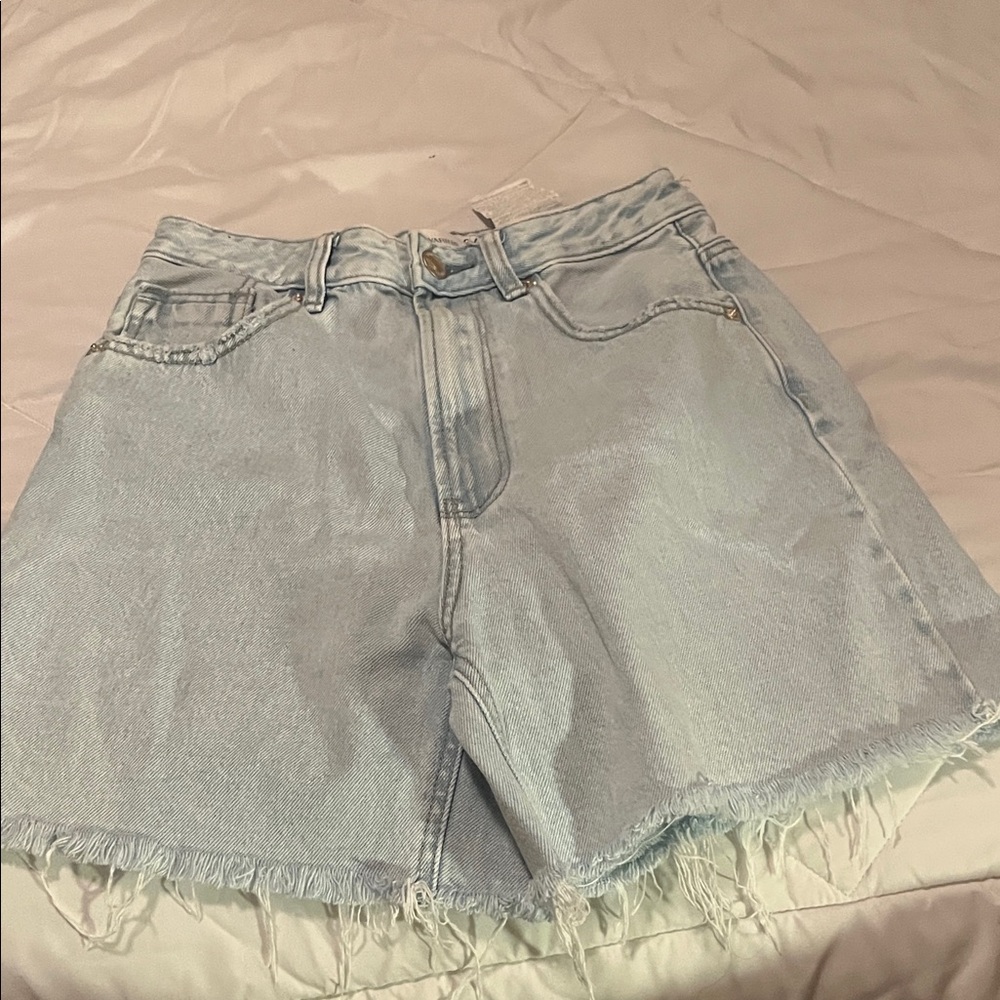 Light Blue Denim Women Shorts